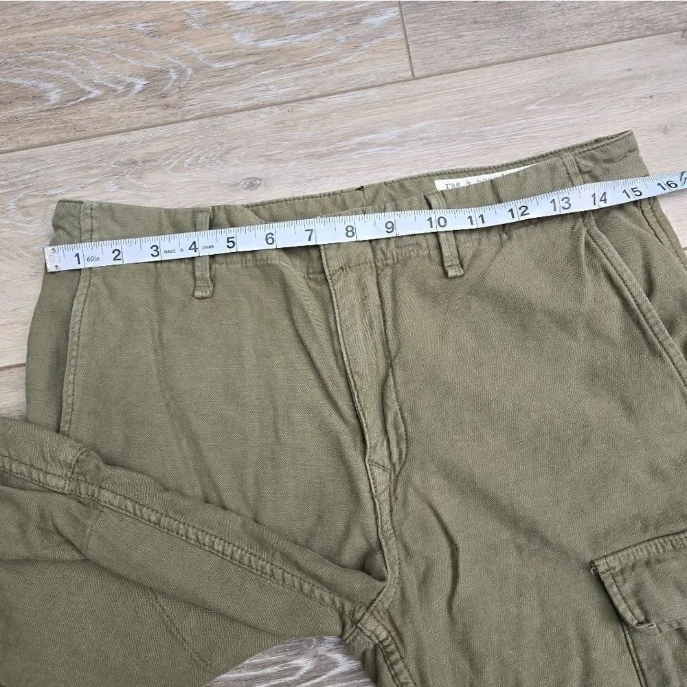 Rag & Bone army green cargo pants 100% cotton women's size 25 cropped